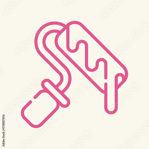 Paint roller symbol artwork trendy useful vector Illustration design flawless colorful background