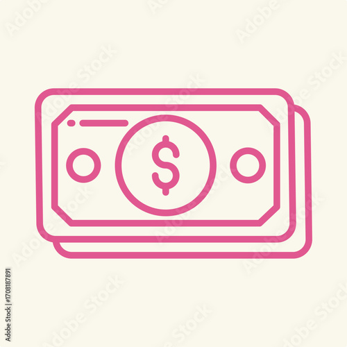 Money notes symbol artwork trendy useful vector Illustration design flawless colorful background