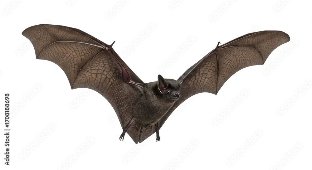 Fototapeta premium Halloween Black Bat Isolated Transparent Background