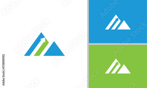 Creative, minimalist, and elegant mountain combination consulting logo design