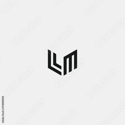 Letter LM logo icon flat vector design