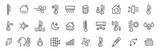 Temperature outline icon set. Thermometer, heat, cold, climate, weather line icons. Vector icons
