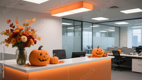 Serene autumn flower arrangements reception meditation scene with golden light and peaceful energy. Professional spiritual wellness concept for mindfulness applications. Tranquil zen atmosphere per...