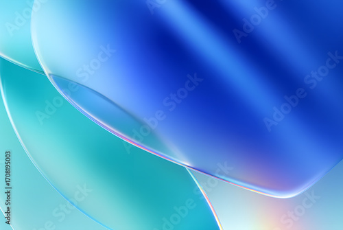 modern abstract glass background with smooth gradient in blue and turquoise tones inspired by futuristic style, concept of technology, design, digital wallpaper