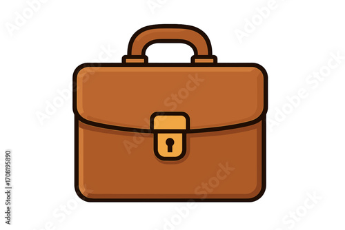 Briefcase icon for business and work. Portfolio symbol for corporate finance. Suitcase sign for professional job. Cartoon bag vector illustration. Luggage concept for travel.