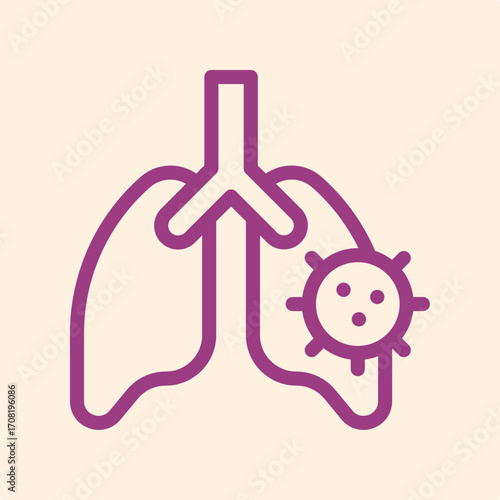 Lungs symbol artwork trendy useful vector Illustration design exquisite colorful background