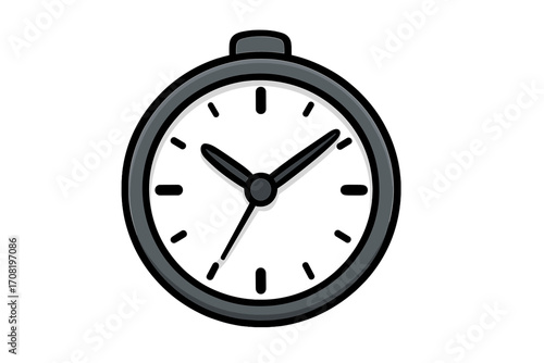 Stopwatch icon for time measurement. Simple clock symbol for concepts like deadline, countdown, or schedule. Flat vector cartoon illustration for time management or speed.