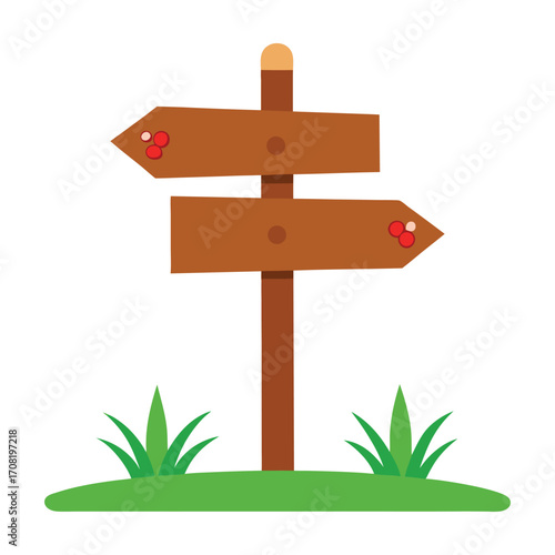wooden signpost with arrows vector.