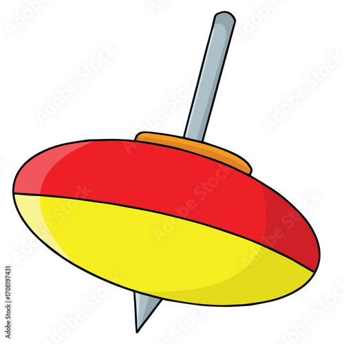 cute cartoon hand drawn vector spinning top clipart.