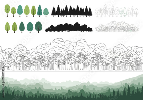 landscape with trees