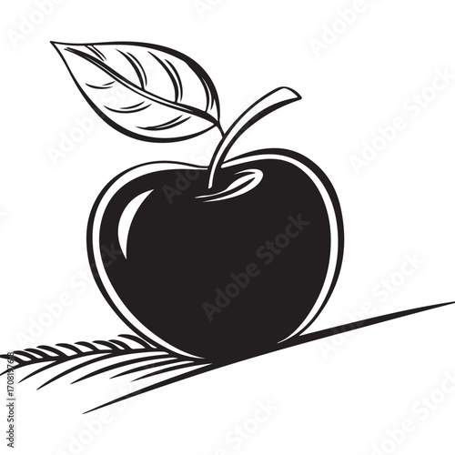A red apple with a leaf isolated on white background, showcasing freshness, health, and the simple beauty of natures bounty