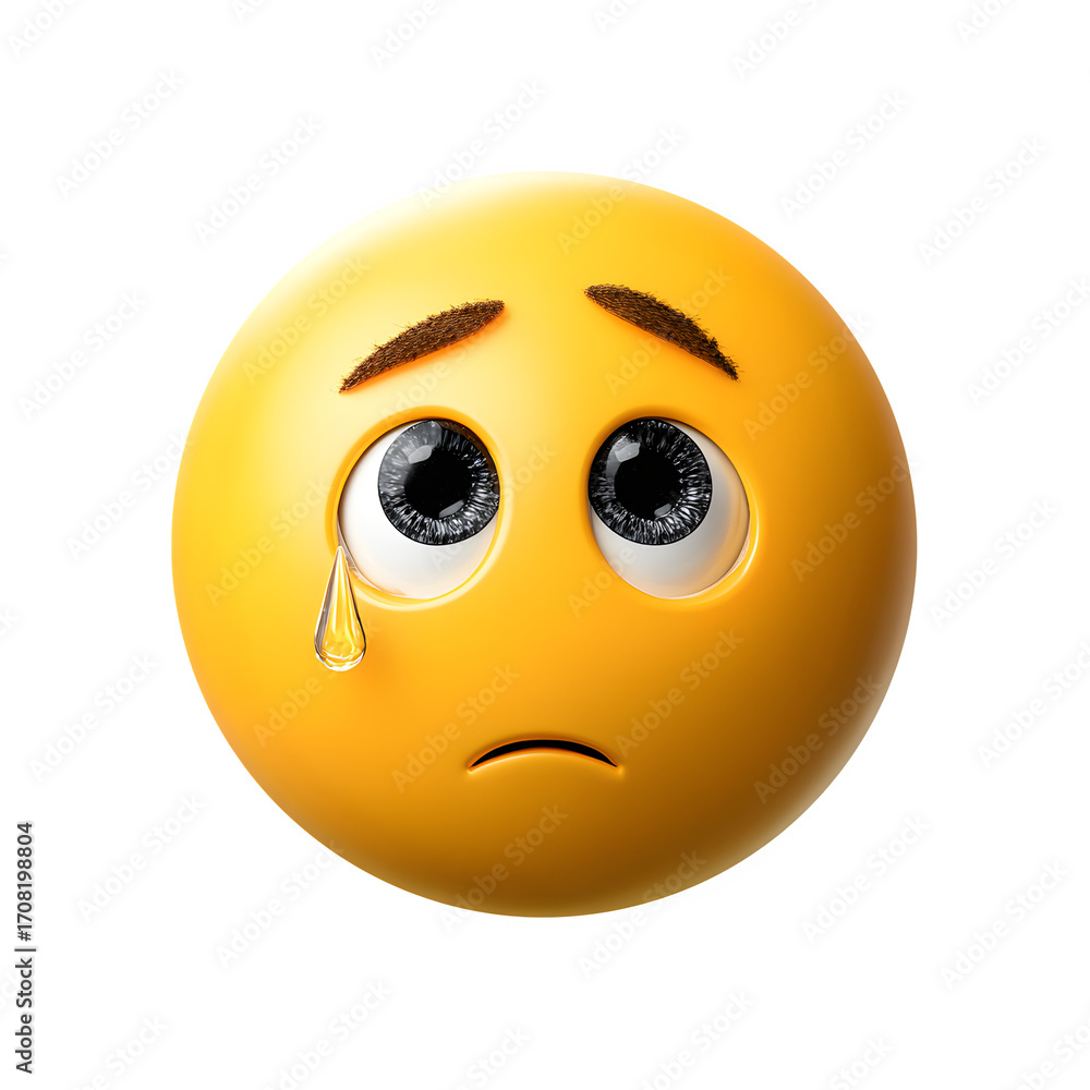 Fototapeta premium Vector yellow happy face emoticon with joyful expression