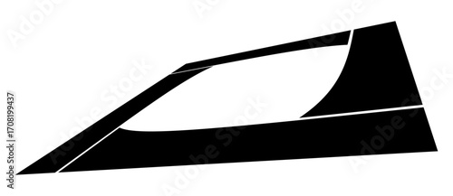 Abstract square with lines, perspective view. Black shape over white background. Can be used as logo, icon, tattoo.