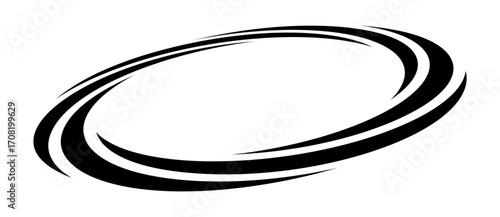 Lines in circle abstract background. Dynamic transition illusion. Black spiral on a white background. Perspective view.