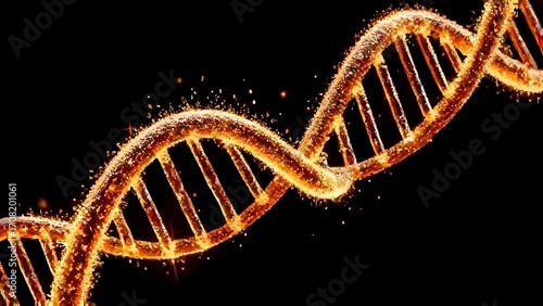 Abstract Glowing DNA Helix – Innovation, Evolution, and Sustainable Business Growth Concept with Copy Space