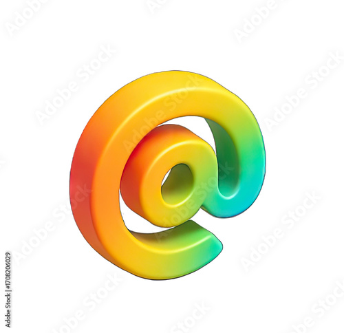 A colorful 3D email symbol with a rainbow gradient.