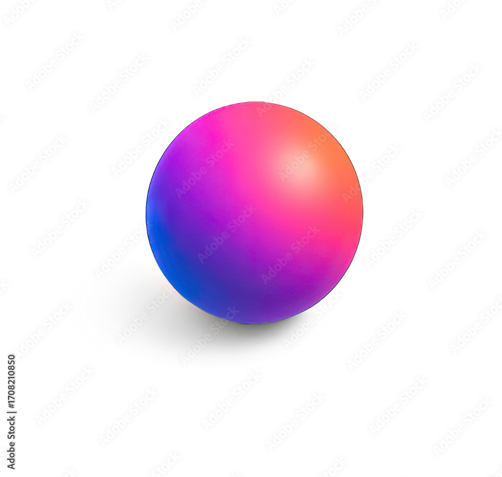 Fototapeta premium A colorful, gradient-colored sphere with a smooth, glossy surface, set against a transparent background.