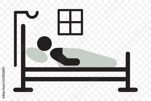 Hospital bed icon set. emergency icu patient bed vector symbol. treatment stretcher line pictogram. suitable for mobile app, and website UI design.