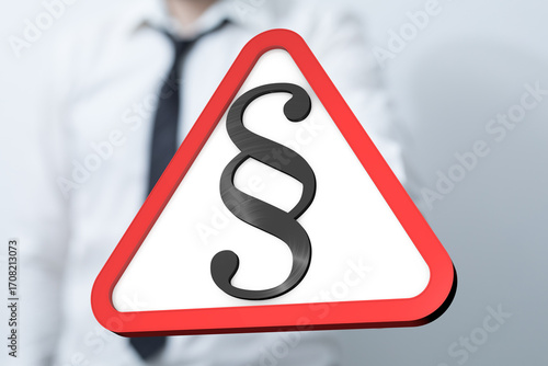 Stock photo of a red triang...