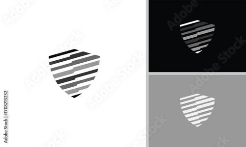 Creative, minimalist and elegant shield logo design
