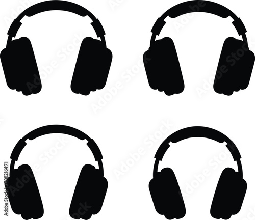 Headphones vector silhouette art pack