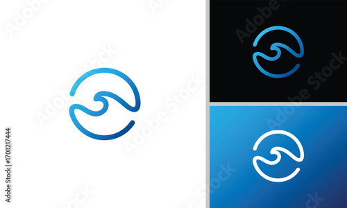 Creative, minimalist and elegant circular wave logo design