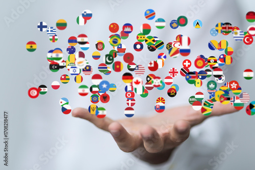 Image of many national flag...