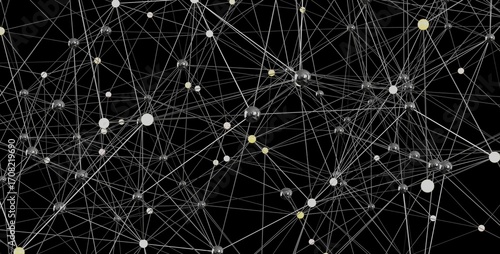 Bild auf Leinwand Abstract image depicting a complex network of interconnected nodes