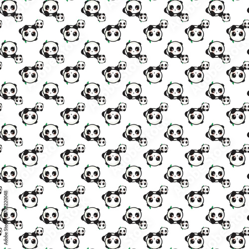 Seamless childish pattern with funny animals faces . Creative  kids texture for fabric, wrapping, textile, wallpaper, apparel. Vector illustration