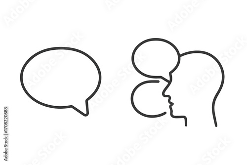Minimalistic heart in head symbol, love and thought concept, vector illustration for web design, apps, banners, social network, cards, psychology, mental health, emotion sign