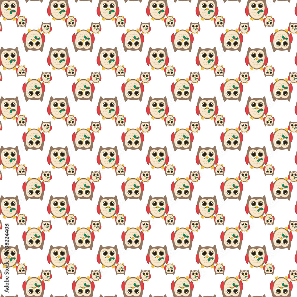 Obraz premium Seamless childish pattern with funny animals faces . Creative kids texture for fabric, wrapping, textile, wallpaper, apparel. Vector illustration