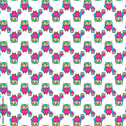 Seamless childish pattern with funny animals faces . Creative  kids texture for fabric, wrapping, textile, wallpaper, apparel. Vector illustration