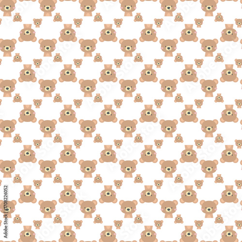 Seamless childish pattern with funny animals faces . Creative  kids texture for fabric, wrapping, textile, wallpaper, apparel. Vector illustration
