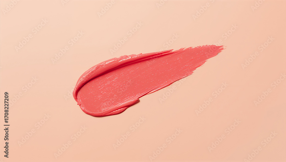 Fototapeta premium Chic Coral Paint Swipe on Smooth Background Surface