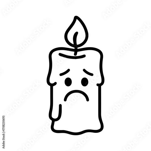 character emotion candle sadness vector on white background Vector icon character with emotion