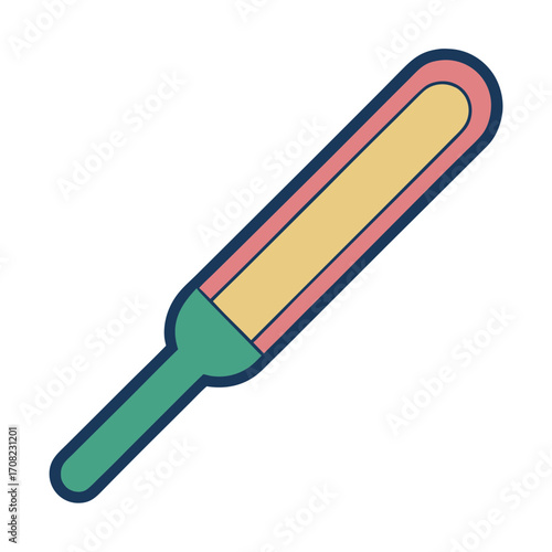 Simple cartoon nail file with yellow and pink design