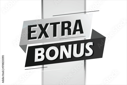 extra bonus word concept vector illustration with lines 3d style for social media landing page, template, ui, web, mobile app, poster, banner, flyer, background, gift card, coupon, label, wallpaper 