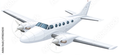 White propeller plane in flight