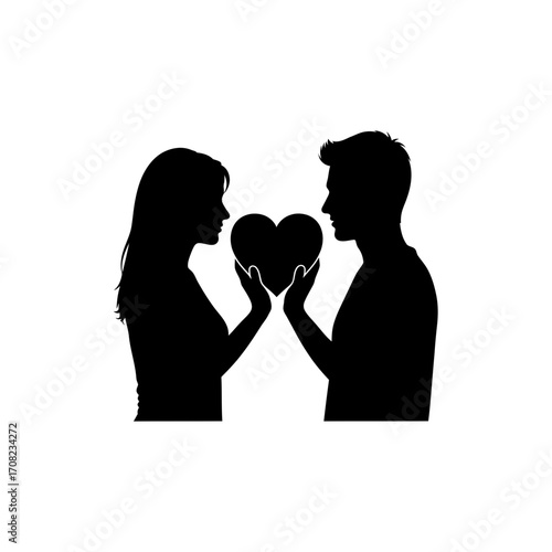 Couple shares a heartfelt connection holding a symbolic heart in a loving embrace