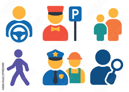 Colorful Parking Role Icons