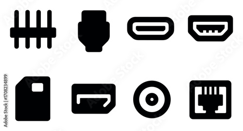 SMD Connectors Icon Set