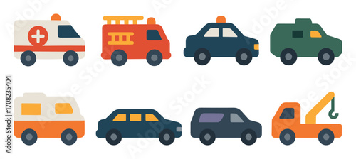 Colorful Vehicle Icons Grid