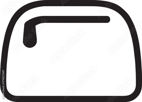 Cosmetic bag outline silhouette, perfect for beauty, makeup, fashion, and personal care design.