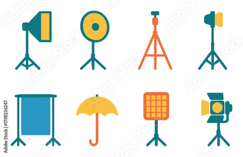 Colorful Photo Gear Icons