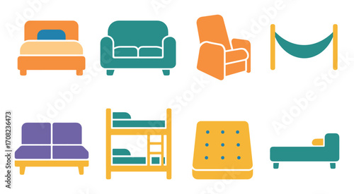 Sleep Furniture Icons