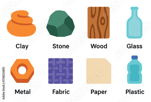 Colorful Material Icons Grid