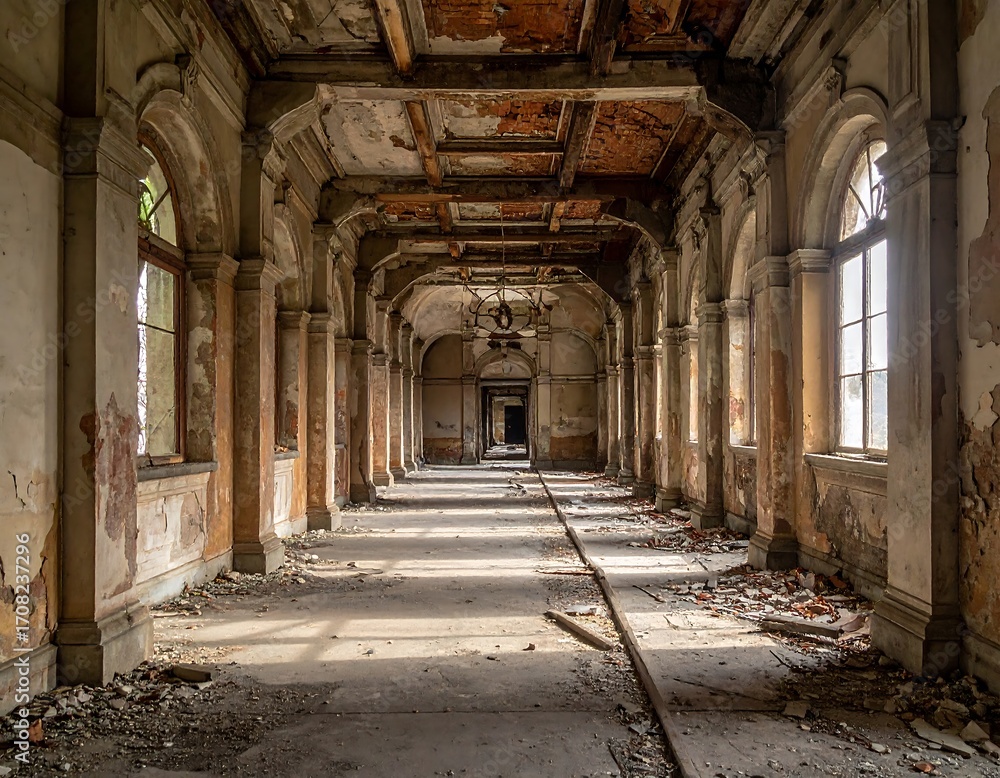 Obraz premium Abandoned grand hall