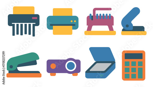 Colorful Office Icons Grid