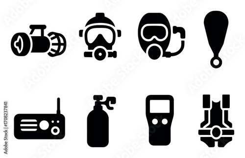 Diving Equipment Icons