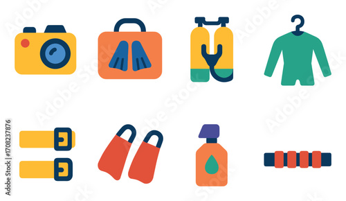 Diving Equipment Icons
